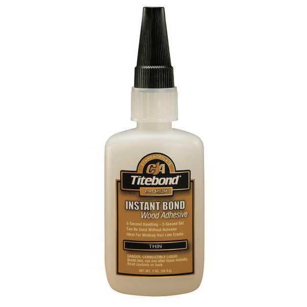 Instant Wood Adhesive,  Thin,  2 oz,  Clear