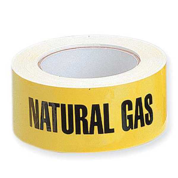 Pipe Marker, Natural Gas, Yellow,  2X90FT NATUR