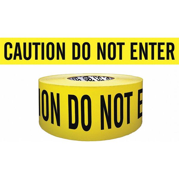 Barricade Tape, Yellow/Black, 500ft x 3 In