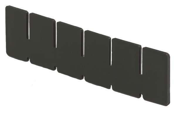 Plastic Divider,  Black,  6 15/16 in L,  Not Applicable W,  2 in H