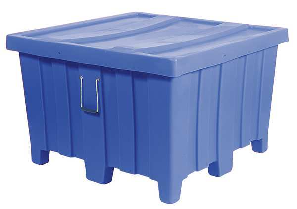Blue Bulk Container,  Plastic,  23 cu ft Volume Capacity