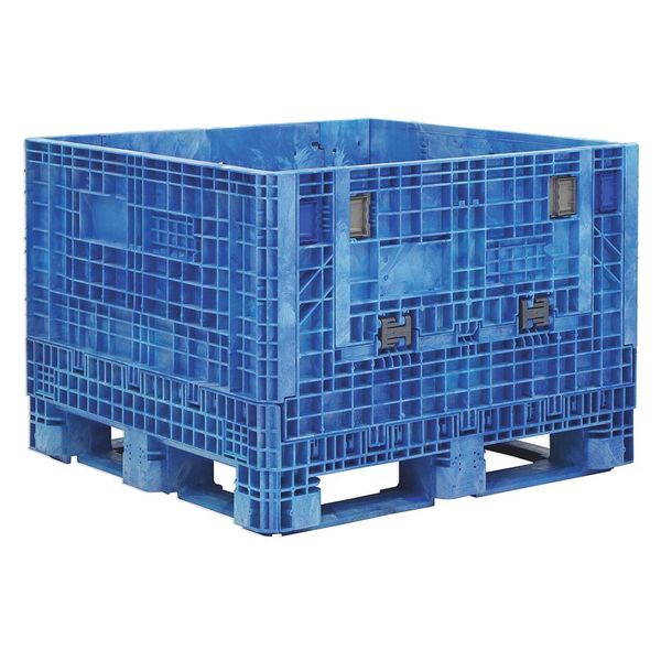 Blue Collapsible Bulk Container,  Plastic,  28.9 cu ft Volume Capacity