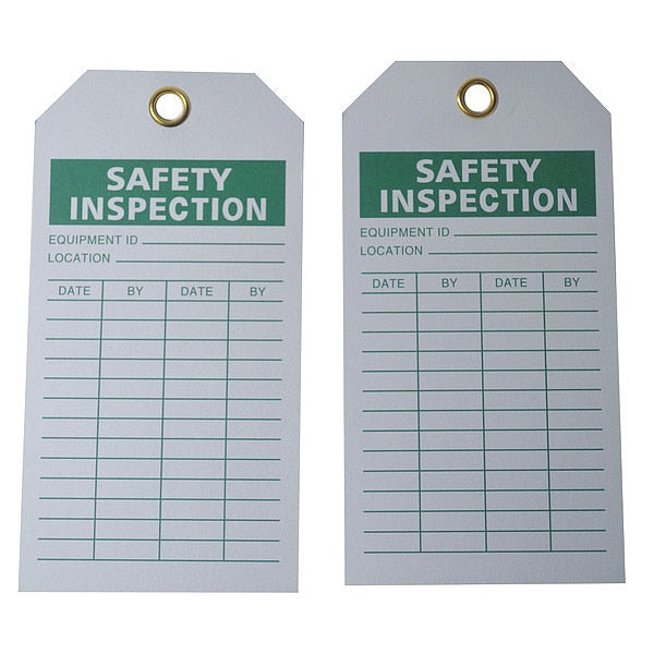 Safety Inspection Tag, 5-3/4 x 3 In, PK100