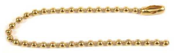 Beaded Chain, Brs, 4-1/2 In, PK25
