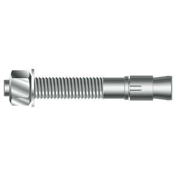 Wedge Anchor,  5/8" Dia.,  7" L,  Steel Yellow Zinc,  20 PK