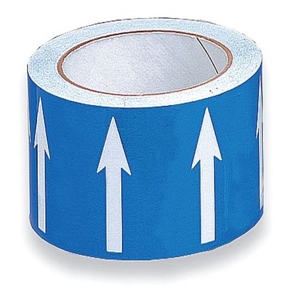 Arrow Tape, White/Blue, 4 In. W,  DA-3WB