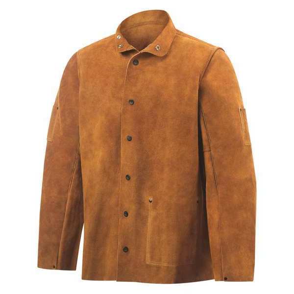 Welding Jacket, L, 30", Brown