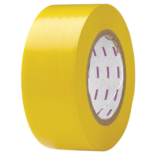 Floor Marking Tape,  General Purpose,  Solid,  Yellow,  2 in x 180 ft,  5 mil Thickness,  Vinyl