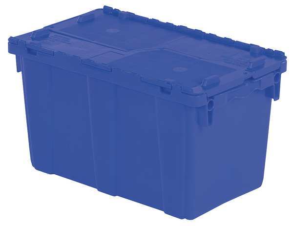 Blue Attached Lid Container,  Plastic,  Metal Hinge