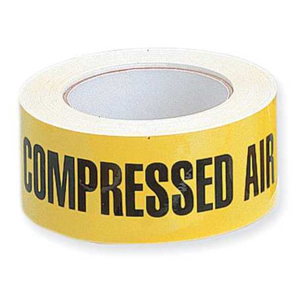 Pipe Marker, Compressed Air, Yel,  2X90FT COMPRES