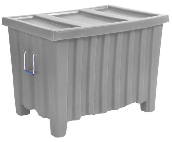 Gray Bulk Container,  Plastic,  14 cu ft Volume Capacity