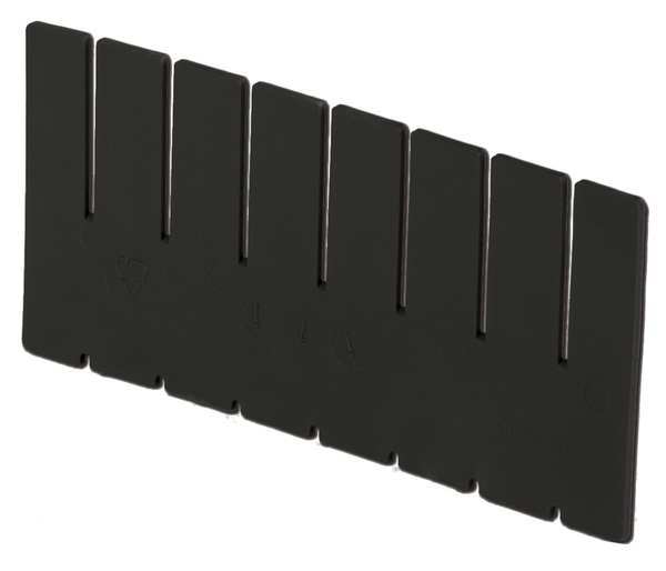 Plastic Divider,  Black,  9 5/8 in L,  Not Applicable W,  5 in H