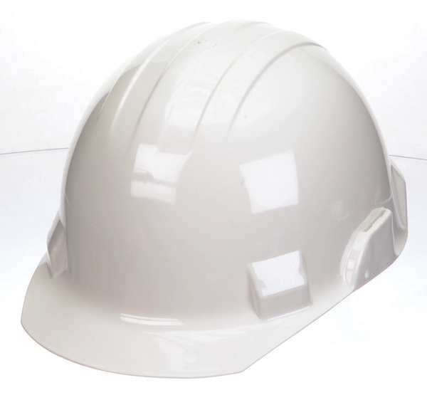 Front Brim Hard Hat,  Type 2,  Class E,  Ratchet (4-Point),  White