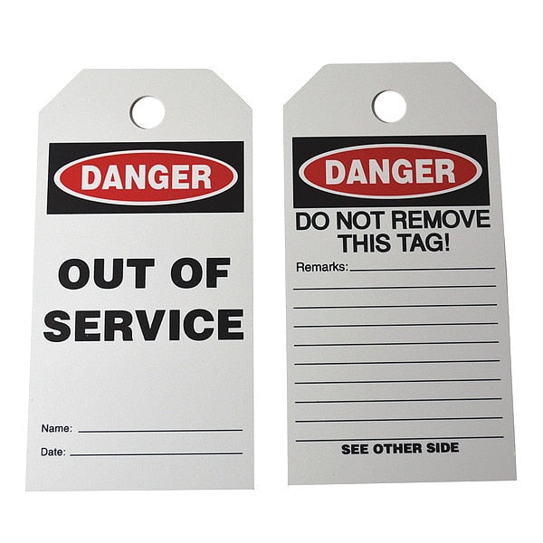 Danger Tag, 5-3/4 x 3 In, Plstc, OSHA, PK10