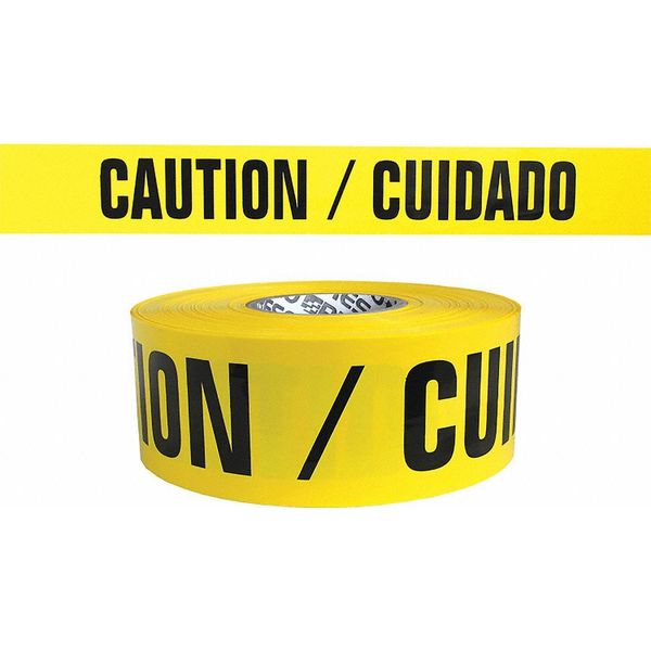 Barricade Tape, Yellow/Black, 300ft x 3 In