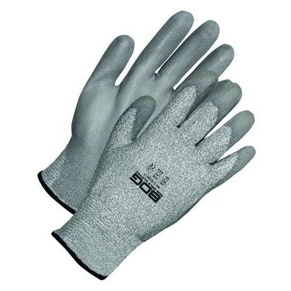 Seamless Knit HPPE Cut Resistant Grey Polyurethane Palm,  Size M (8)