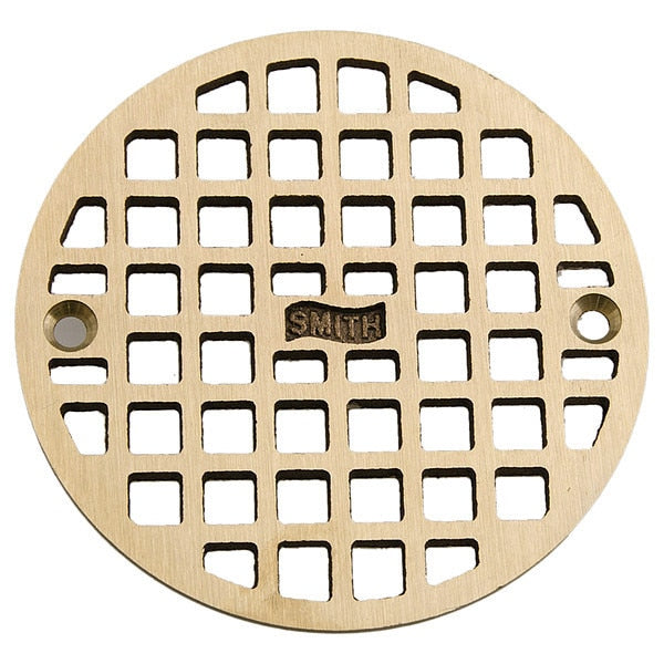Floor Drain Grate,  Round with Square Holes,  Screw-In,  3-7/8 in Overall Dia,  1/8 in Thick,  Bronze