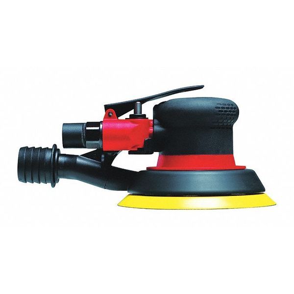 5 Inch Air Random Orbital Sander,  Central Vac,  Hook & Loop,  5 Pad Holes,  0.28 HP / 210 W - 12000 RPM