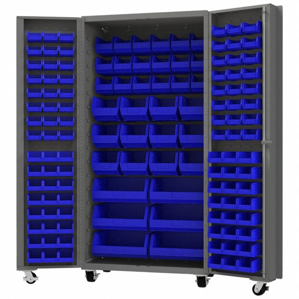 Heavy Duty Mobile Bin Cabinet, Blue