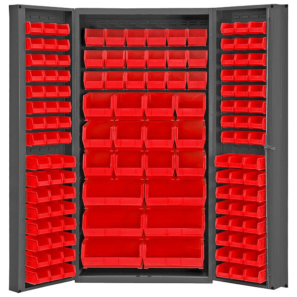Extra-Heavy Duty Bin Cabinet,  36 in W,  72 in H,  24" D,  132 Bins