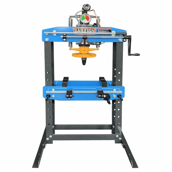 Hydraulic Press, 15 Ton, Manual, Black/Blue