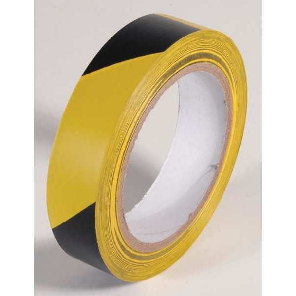 Marking Tape, Striped, Black/Yellow, 1" W