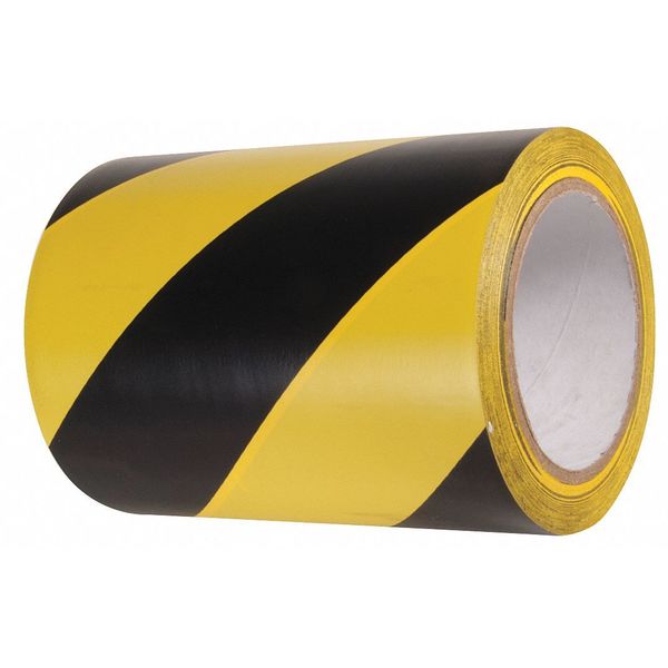 Marking Tape, Striped, Black/Yellow, 6" W