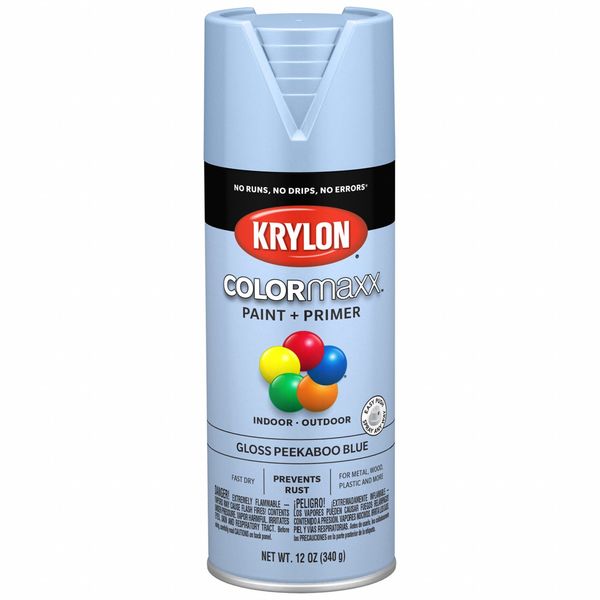 Spray Paint, Gloss, Peekaboo Blue, 12 oz