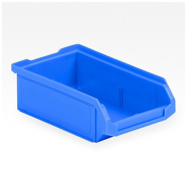 Stackable Storage Bin,  Blue,  Plastic,  4 in W x 2 in H,  30 lb Load Capacity