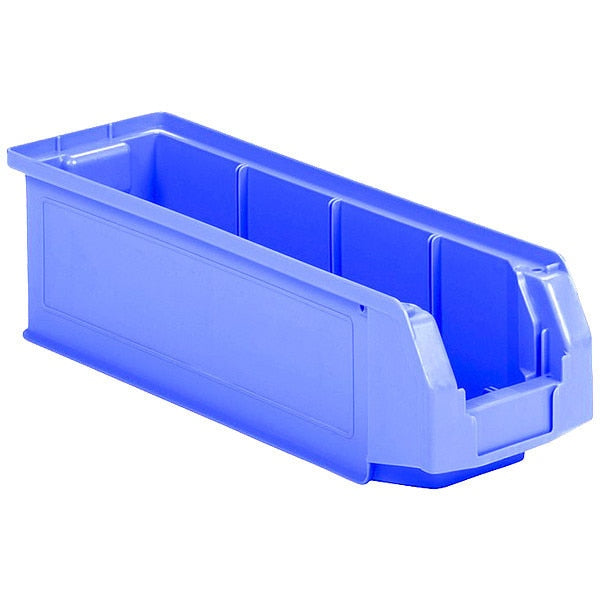 Stackable Storage Bin,  Blue,  Plastic,  6 1/8 in W x 5 5/8 in H,  44 lb Load Capacity