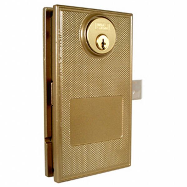 Swing Door Lock, Bolt-On, Steel, Gold