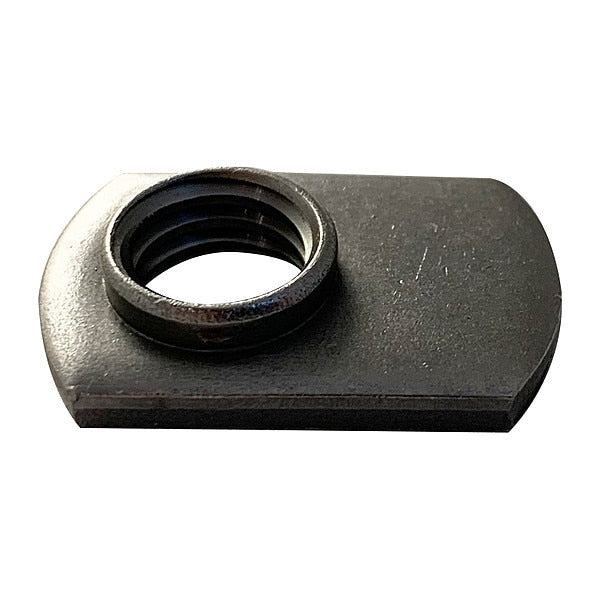 Hex Weld Nut,  3/8"-16,  Steel,  5/8 in Wd,  63/64 in Lg,  9/64 in Ht,  50 PK