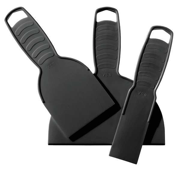 Putty Knife/Scraper Set, 1-1/2, 3, 6" W, 3Pc