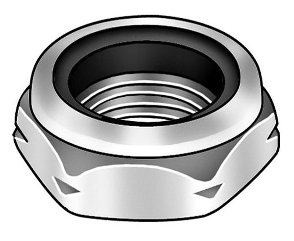 Nylon Insert Lock Nut,  3/8"-16,  Steel,  Grade 2,  Zinc Plated,  17/64 in Ht,  100 PK