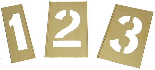 Interlocking Stencil, Numbers, Brass,  1F044