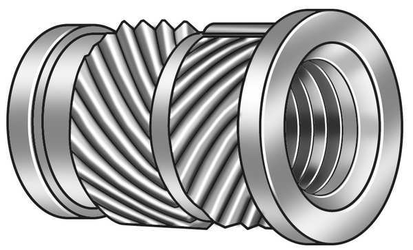 Ultrasonic Insert,  #4-40,  15/64 in L,  0.218 in Insert Dia.,  0.154 in Tapered End Dia.,  Brass
