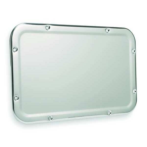 17 1/4 in "H x 11 1/4 in "W,  Front Mount,  Security Framed Wall Mirror,  Stainless steel