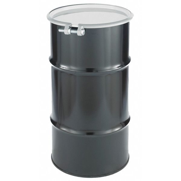 Open Head Transport Drum,  Steel,  16 gal,  Unlined,  Black