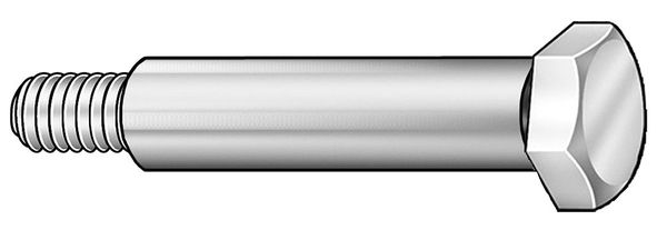 Shoulder Screw,  3/8"-16 Thr Sz,  3/4 in Thr Lg,  1-1/2 in Shoulder Lg,  Steel,  2 PK