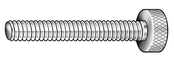 Thumb Screw,  1/4"-20 Thread Size,  Round,  Plain 18-8 Stainless Steel,  7/32 in Head Ht,  1 1/2 in Lg