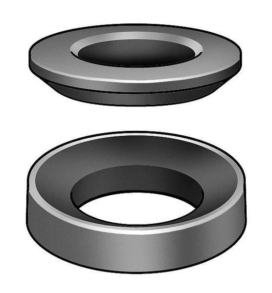 Spherical Washer,  Fits Bolt Size 1/2 in Steel,  Black Oxide Finish,  1 PR