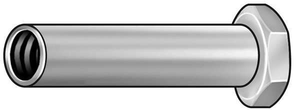 Arch Barrel,  3/8"-16,  3/4 in Brl Lg,  1/2 in Brl Dia,  18-8 Stainless Steel Plain,  2 PK