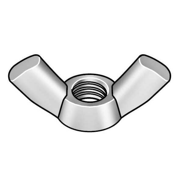 Wing Nut,  1/4"-20,  Steel,  Zinc Plated,  0.563 in Ht,  1.1094 in Max Wing Span,  2000 PK