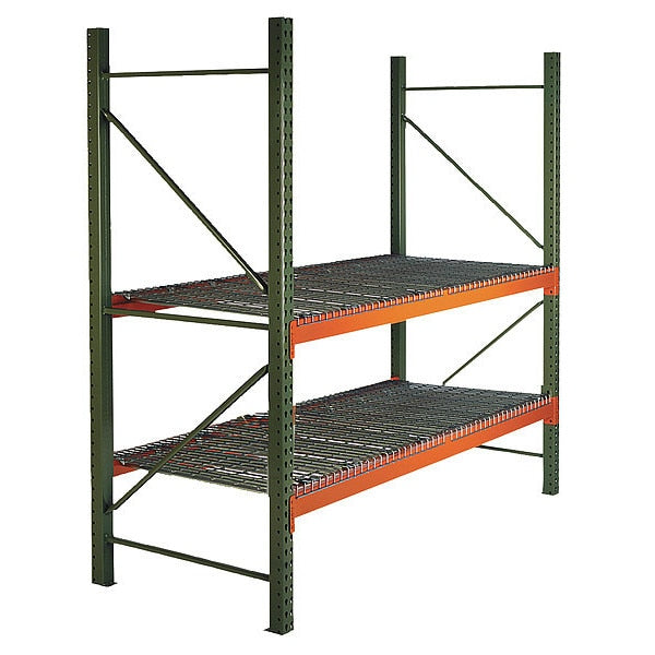 Pallet Rack Starter Unit,  Teardrop,  Roll Formed Style,  120 in H,  114 in W,  42 in D