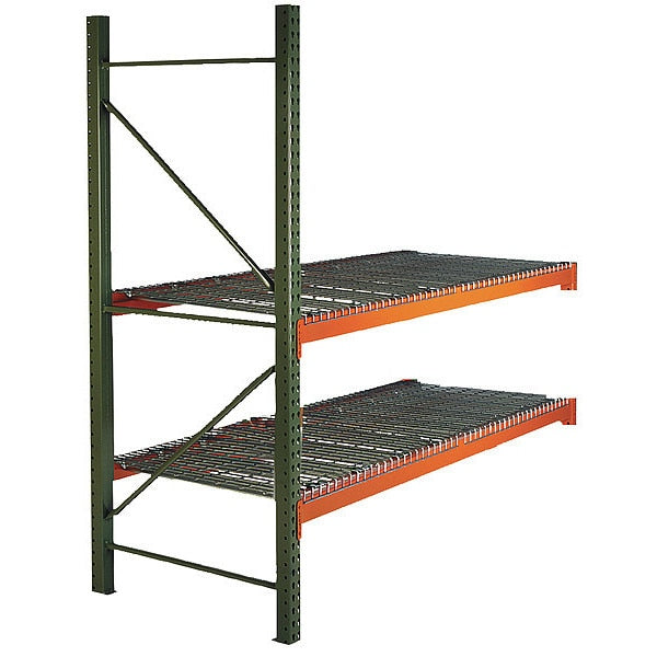 Pallet Rack Add-On Unit,  Teardrop,  Roll Formed Style,  144 in H,  123 in W,  42 in D