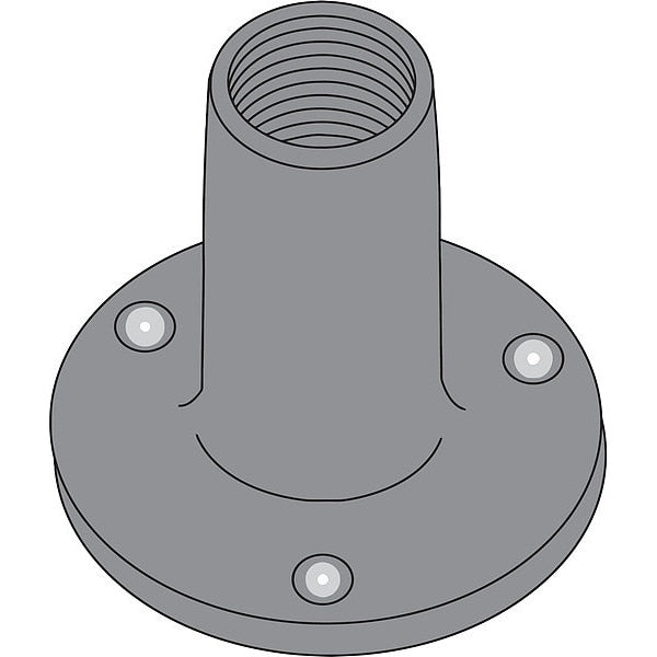 Round Weld Nut,  #10-24,  Steel,  1/32 in Ht,  50 PK