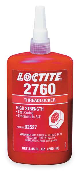 Threadlocker,  LOCTITE 2760,  Red,  High Strength,  Liquid,  250 mL Bottle