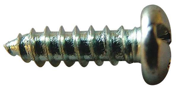 Sheet Metal Screw,  #10 x 1-1/4 in,  Zinc Plated Steel Pan Head Combination Slotted/Phillips Drive