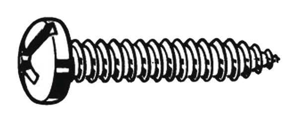 Sheet Metal Screw,  #6 x 3/4 in,  Zinc Plated Steel Pan Head Combination Slotted/Phillips Drive