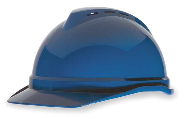Front Brim Hard Hat,  Type 1,  Class C,  Ratchet (4-Point),  Blue